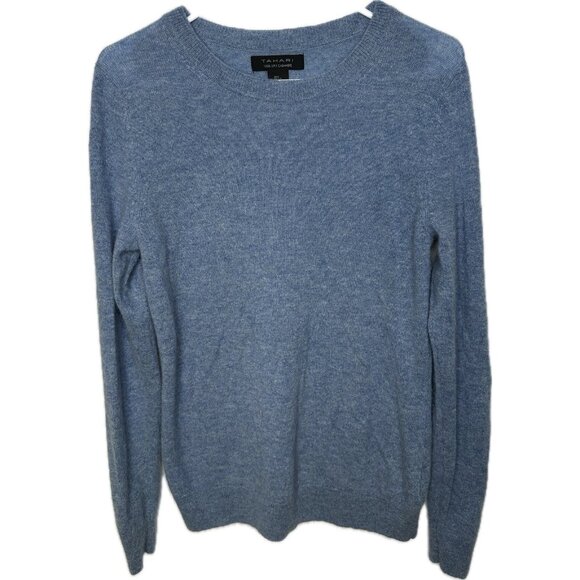 Tahari Sweaters - TAHARI Women’s 2-ply Cashmere Sweater Crew Neck Blue L